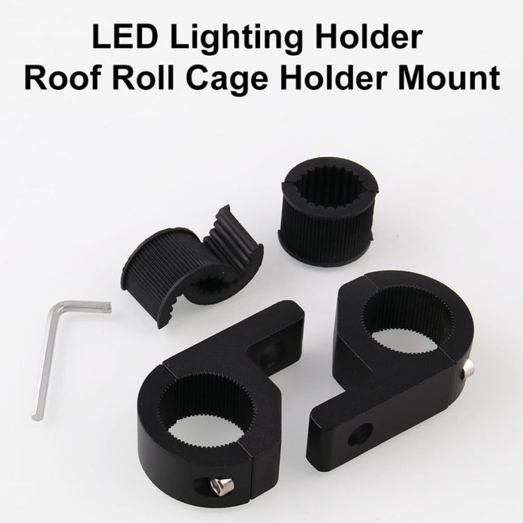 Black spotlight mounting holder set with different clamp inserts and hex key