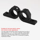 Pair of black spotlight fixed clip brackets with circular mounting holes