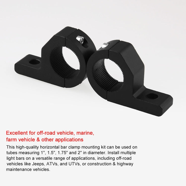 Pair of black spotlight fixed clip brackets with circular mounting holes
