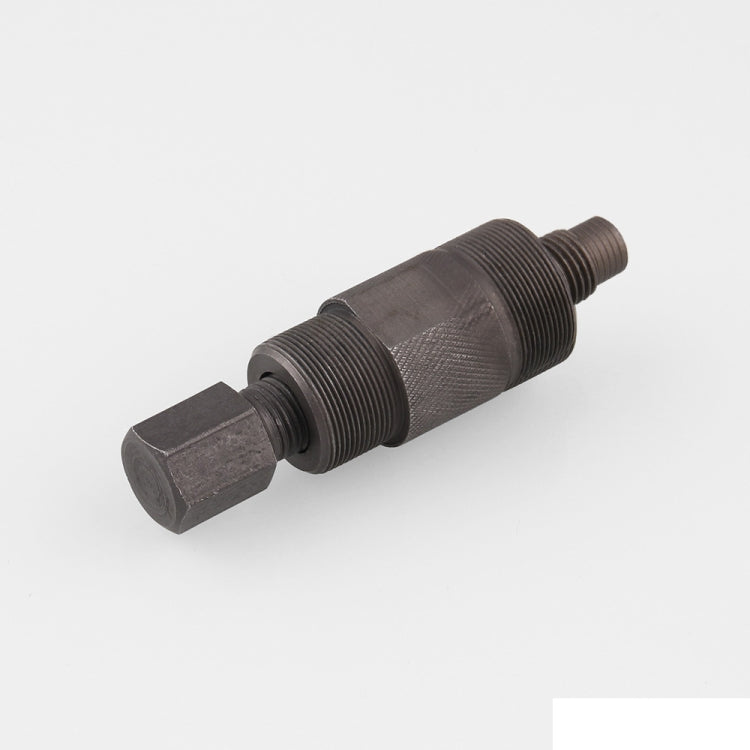 Motorcycle flywheel puller bolt, dark steel hex head and long fine threads.