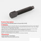 Hex-head threaded puller bolt for motorcycle flywheels, dark steel with fine threads.