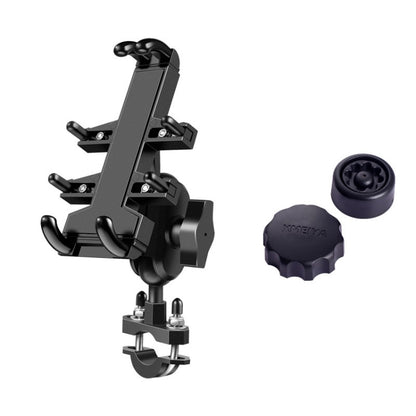 U-shaped motorcycle phone navigation holder bracket with anti-theft knobs and ball head