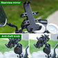 Motorcycle rearview-mirror phone holder with anti-theft knob, bracket and clamp arms