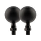 Pair of round black motorcycle LED turn signals with amber glow lens and mounting bolts