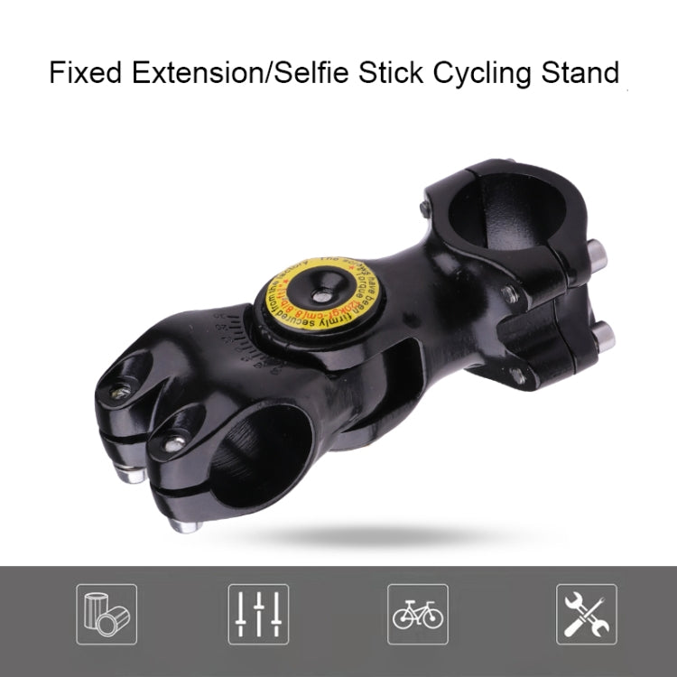 Black fixed-extension cycling camera mount with handlebar clamp and central dial