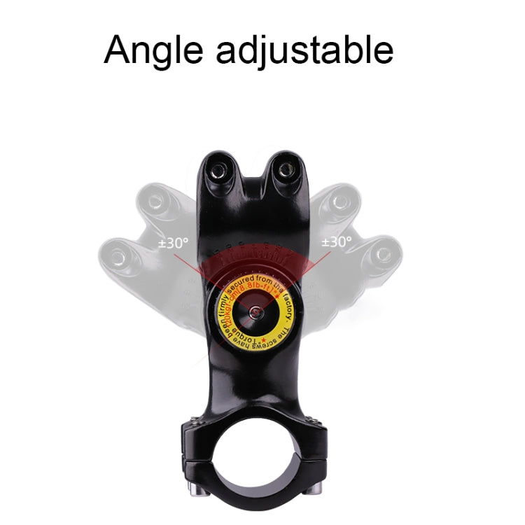 Angle-adjustable black bike camera mount with yellow dial and range markings
