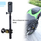 Bike camera mount with vertical selfie stick stand holding a smartphone