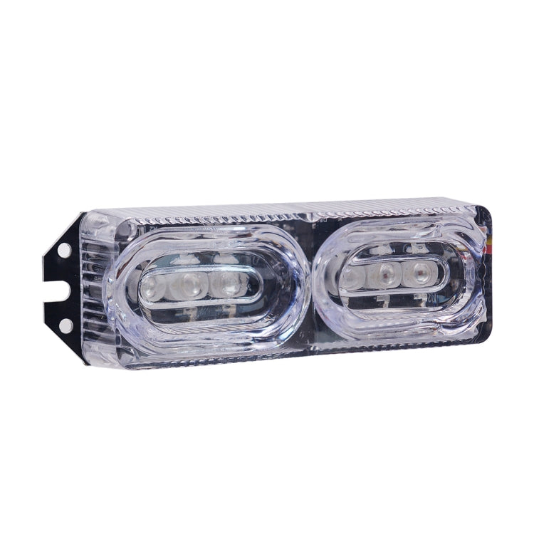 Clear housing strobe tail light bar with two oval LED sections and mounting holes