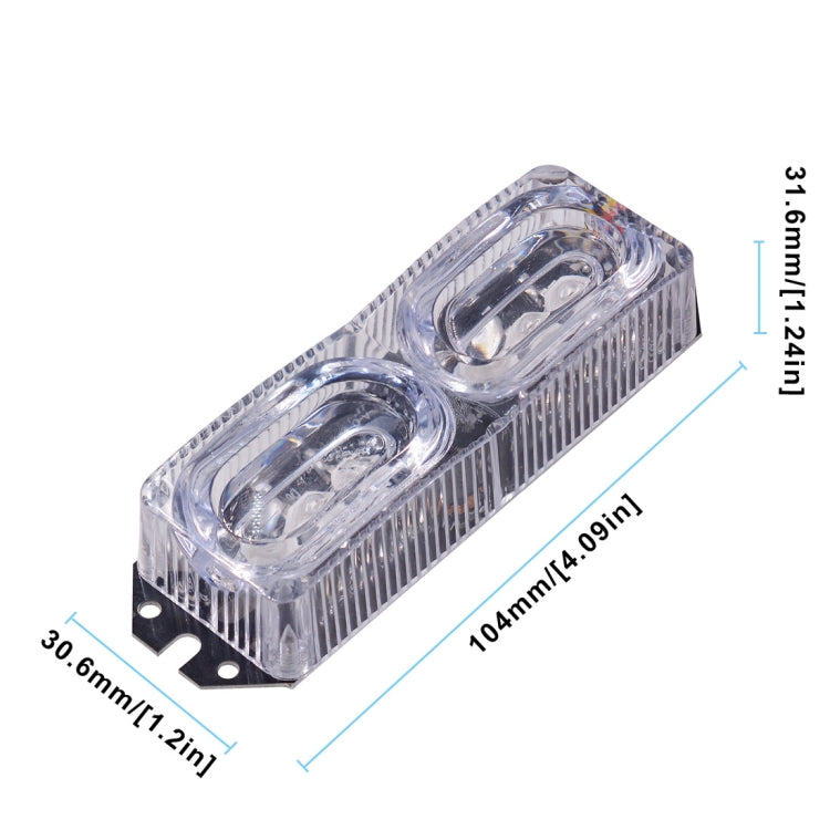 Compact clear-lens strobe tail light with two oval LED windows and side bracket