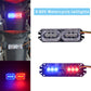 Motorcycle strobe tail light bar with blue/red glow and wire harness