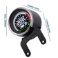 LED motorcycle digital tachometer meter with silver bezel and black bracket