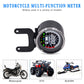 LED motorcycle multi-function digital meter with circular display and black bracket mount