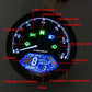 Motorcycle LCD odometer display with gear, neutral, and turn indicator icons