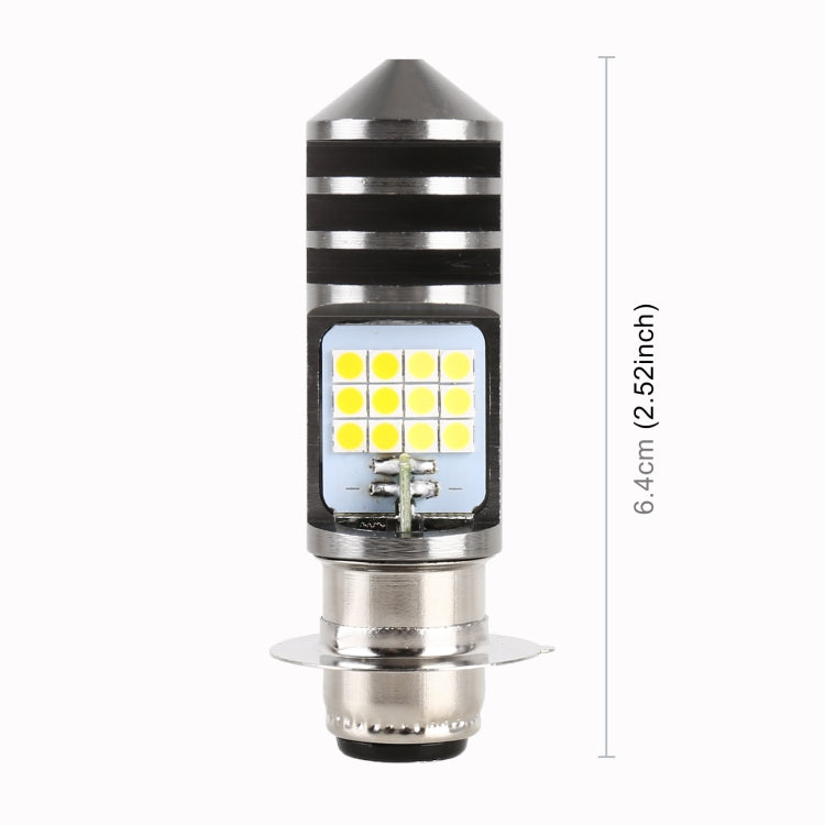 PX15D style LED headlight bulb showing front LED board and silver metal housing