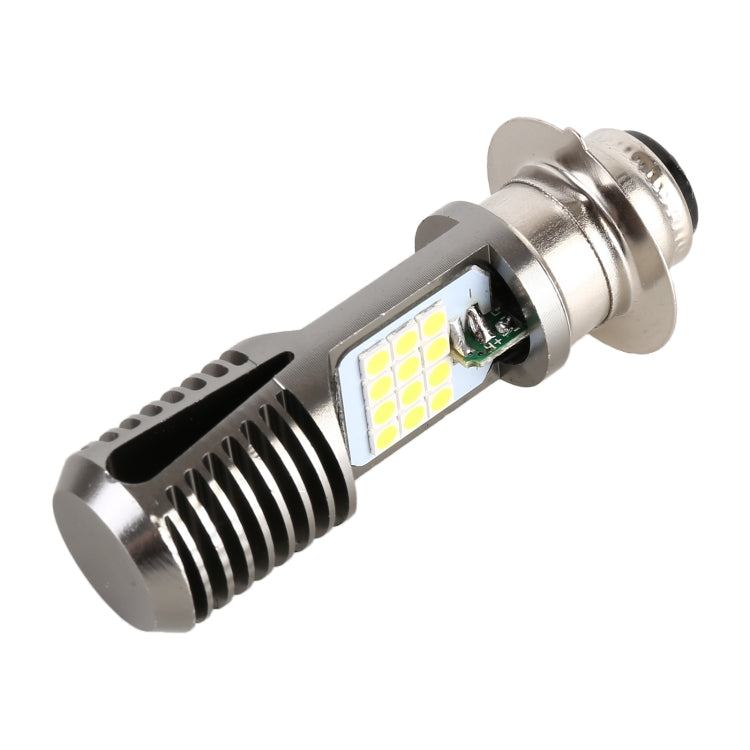 PX15D style 2 LED headlight bulb with vented heat sink and dual-color LEDs