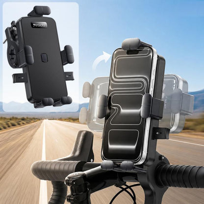 Yesido rotatable bicycle & motorcycle phone holder with black silicone grips