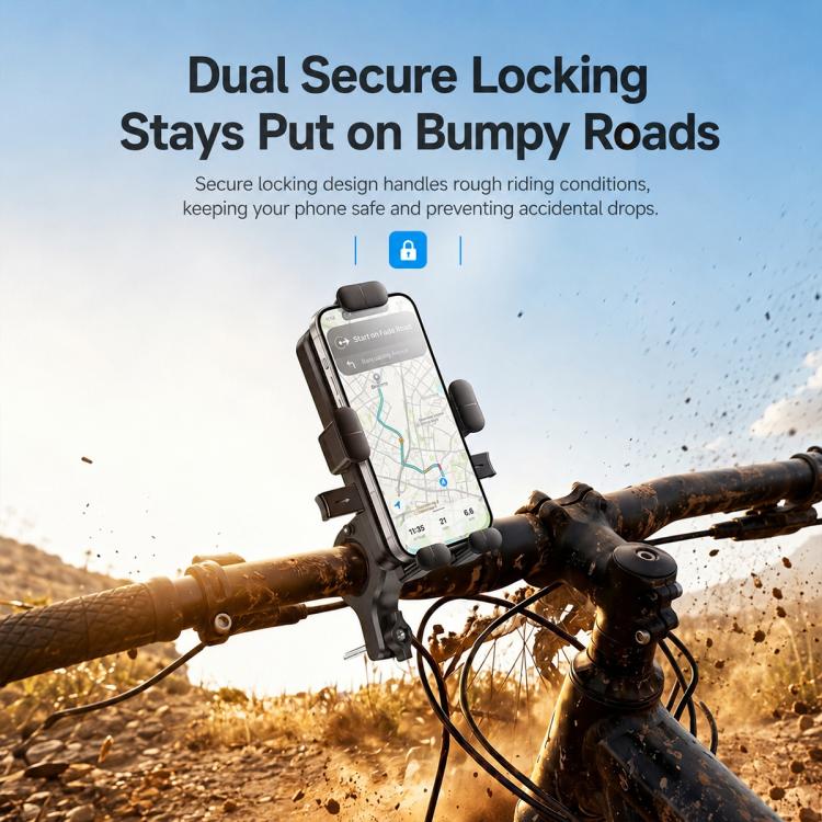 Yesido phone holder on bicycle with dual locking arms and protective pads