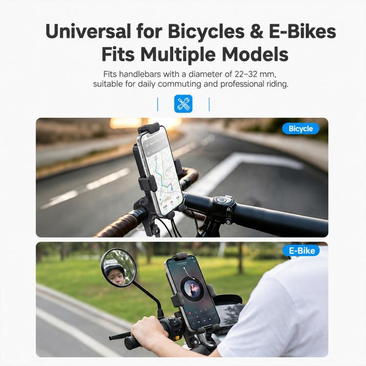 Yesido universal bicycle & e-bike phone holder with adjustable handlebar clamp