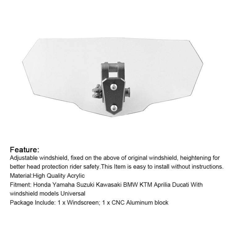 White acrylic motorcycle windshield with center mounting bracket