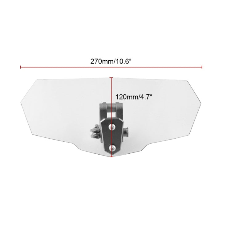 White acrylic motorcycle windshield with central bracket for mounting