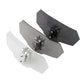 Two acrylic motorcycle windshields (white and dark) with metal mounting brackets