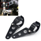 Motorcycle headlight mounting bracket set, black metal clamps with oval mounting holes