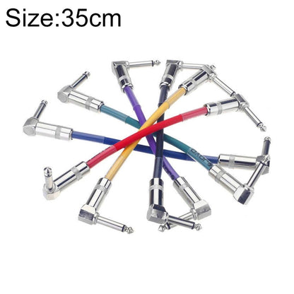 35 cm multi-color instrument effect cable set with silver metal plugs