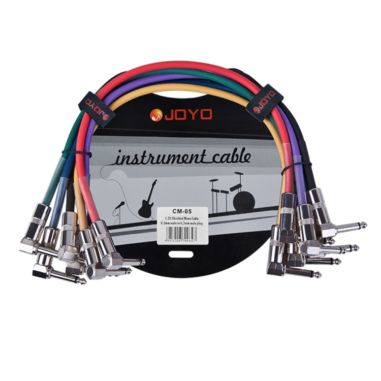 JOYO 35 cm instrument cable set with multicolor leads and silver connectors