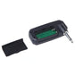 Mini guitar effects pedal open battery compartment with internal circuit board and cable jack.