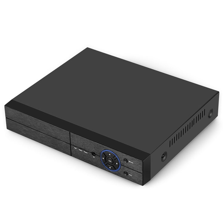 Black AHD DVR recorder with front control dial and vented side panel