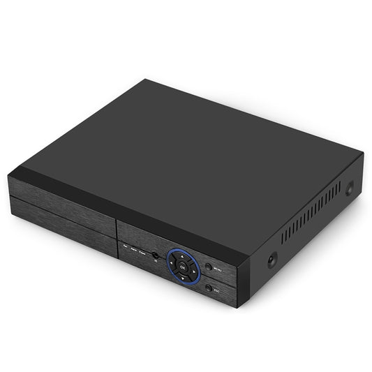 Black AHD DVR recorder with front control dial and vented side panel