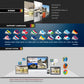 CCTV support infographic with scenes, language icons, and supported system options