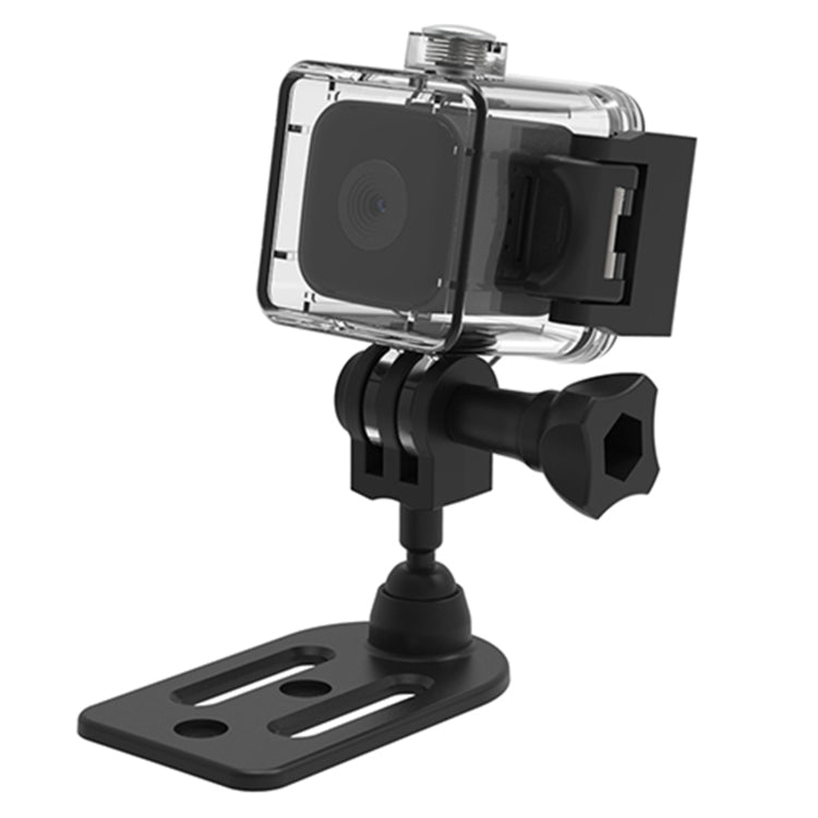 Mini waterproof HD smart camera in clear housing with adjustable tripod mount