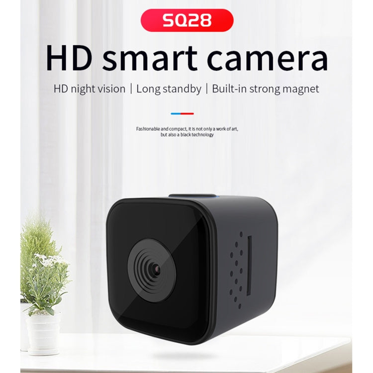 Black mini smart camera with front lens and side microphone/speaker holes
