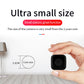 Ultra-small black cube mini smart camera held in hand, front lens visible