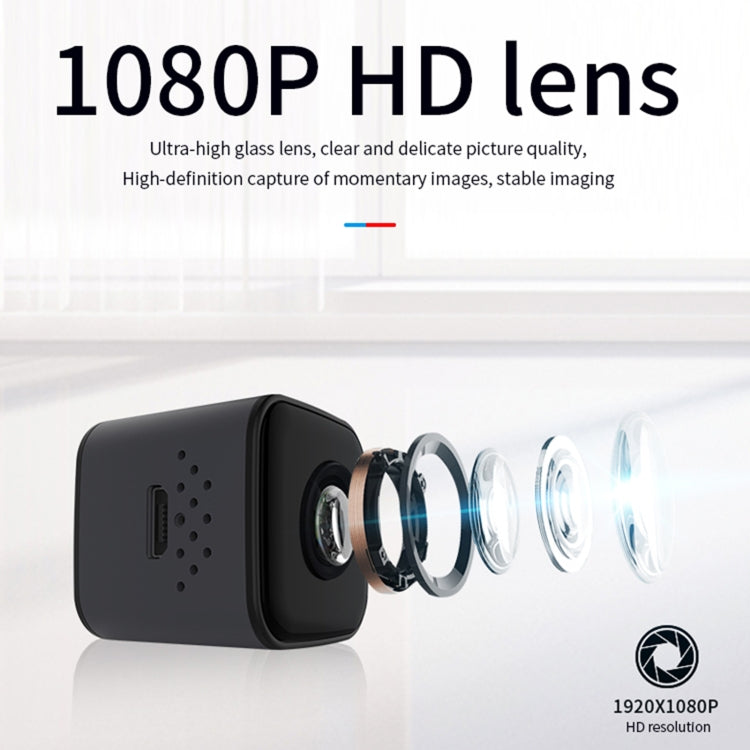 Black mini smart camera with visible internal lens ring components