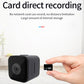 Black mini smart camera with front lens and microSD card for direct recording