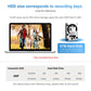 Security NVR system with laptop display and hard disk drive capacity illustration
