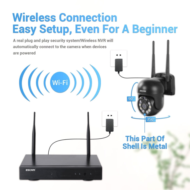 Wireless NVR security kit with dome cameras and Wi-Fi setup