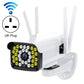 Outdoor PTZ surveillance camera with WiFi antennas and UK plug label