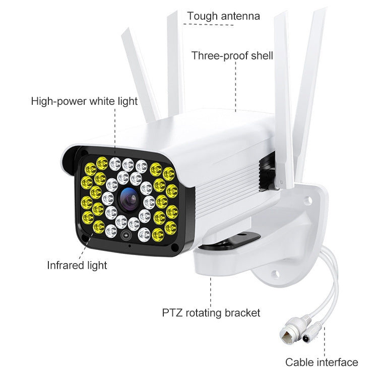 Outdoor PTZ surveillance camera with infrared LED array and PTZ rotating bracket