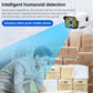 Outdoor PTZ surveillance camera with LED array for humanoid detection and motion alerts