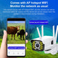 WiFi outdoor IP surveillance camera with smartphone app showing live connection