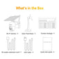4G solar IP camera kit contents: camera, solar base, cables, screws, and quick start guide