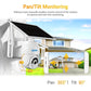 ESCAM solar IP camera with adjustable mount, black solar panel, and white housing