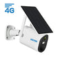 ESCAM white solar panel IP camera with wall bracket mount and wide-angle lens, side view.