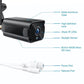 Black security camera front with wide lens and 24 IR LEDs for night viewing