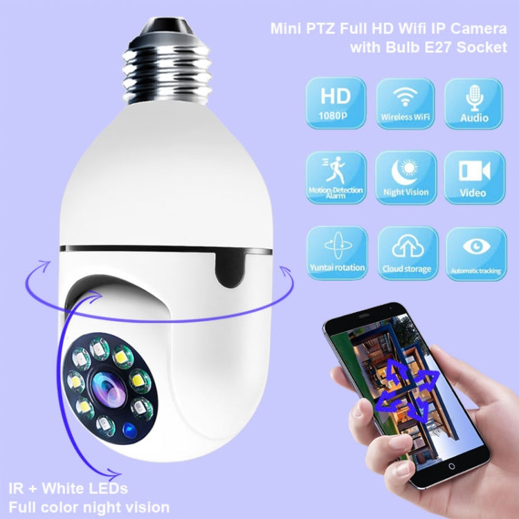 White bulb intercom camera with E27 socket and front IR LED lens cluster