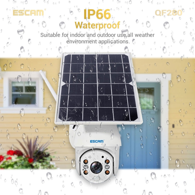 Outdoor solar-powered IP66 waterproof WiFi security camera with lens and solar panel