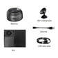 Black dome security camera with 360° rotating base and included USB data cable